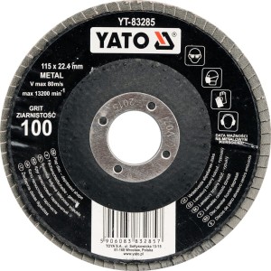 YATO ŚCIERNICA LISTKOWA TALERZOWA WYPUKŁA 115X22.4MM P60 YT-83283