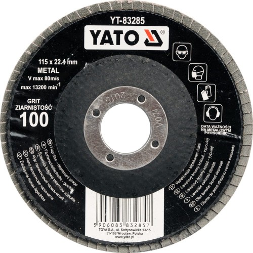 YATO ŚCIERNICA LISTKOWA TALERZOWA WYPUKŁA 115X22.4MM P60 YT-83283