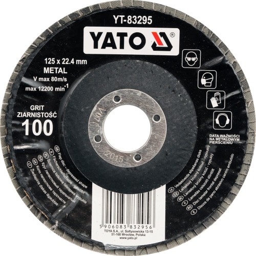 YATO ŚCIERNICA LISTKOWA WYPUKŁA 125MM P40 YT-83292