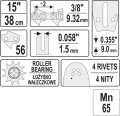 YATO PROWADNICA ŁAŃCUCHA DO PILAREK 15" 3/8" 0.058" 56V YT-84932