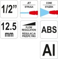 YATO ZRASZACZ PISTOLETOWY REGULOWANY 2 FUNKCJE 1/2" YT-99833