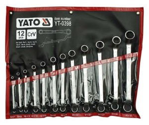 YATO KLUCZE OCZKOWE ODGIĘTE Z POLEROWANĄ GŁÓWKĄ KPL.6-32MM 12 SZT. YT-0398