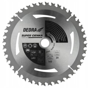 DEDRA PIŁA TARCZOWA DO DREWNA 210X30X1,3X1,8MM 40Z SUPER THIN, DED-HA21040