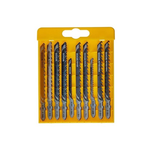 DEWALT ZESTAW BRZESZCZOTÓW DO WYRZYNARKI, DREWNO 10 SZTUK, UCHWYT T, DT2290-QZ