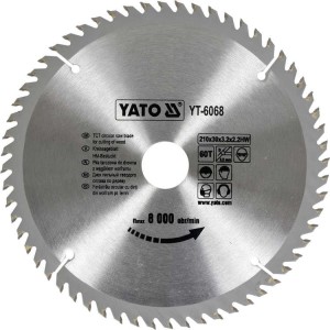 YATO PIŁA TARCZOWA TCT Z WĘGLIKIEM DO DREWNA 210X60TX30MM YT-6068
