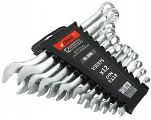 VERKE KLUCZE OCZKO-PŁASKIE 6-32MM SATYNA WIESZAK 12 SZT. V35375