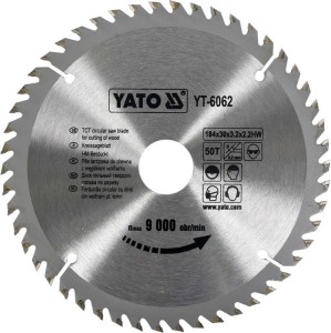 YATO PIŁA TARCZOWA TCT Z WĘGLIKIEM DO DREWNA 184X50TX30MM YT-6062