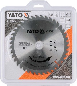 YATO PIŁA TARCZOWA TCT Z WĘGLIKIEM DO DREWNA 200X40TX30MM YT-60652