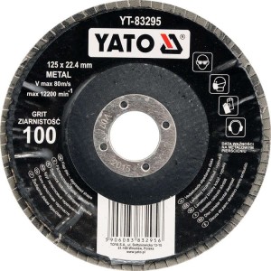 YATO ŚCIERNICA LISTKOWA WYPUKŁA 125MM P80 YT-83294