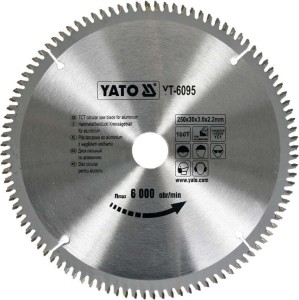 YATO PIŁA TARCZOWA TCT Z WĘGLIKIEM DO ALUMINIUM 250X100TX30MM YT-6095