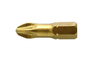 HOGERT KOŃCÓWKI WKRĘTAKOWE BITY PZ3, 25MM  POKRYTE AZOTKIEM TYTANU, STAL S2 5 SZT. HG-HT1S386