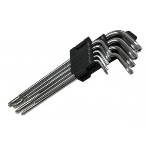 DEGET ZESTAW KLUCZY TORX T10-T50 DŁUGIE Z OTWOREM 9 SZTUK V35502