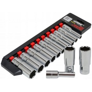 VERKE ZESTAW NASADEK DŁUGICH 1/2" 10-24MM 10SZT. PREMIUM LINE V39100