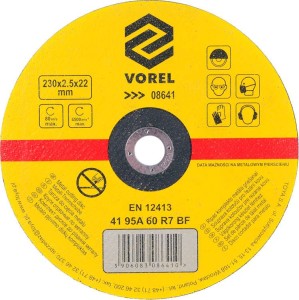 VOREL TARCZA DO CIĘCIA METALU 230X2,5X22 08641