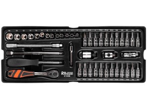 RICHMANN EXCLUSIVE WKŁAD DO SZAFKI NARZĘDZIOWEJ - NASADKI 4-14MM 1/4" BITY S2 44 ELEMENTY C1206