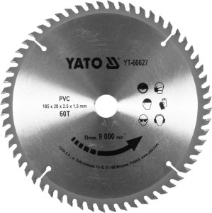 YATO TARCZA DO CIĘCIA PCV 185/60T 20MM YT-60627