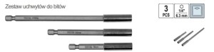 YATO ZESTAW UCHWYTÓW DO BITÓW 1/4" 3SZT 75 100 150MM YT-04699