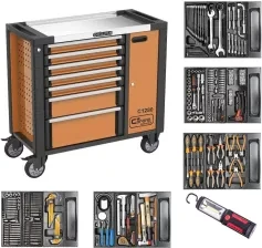 RICHMANN WÓZEK WARSZTATOWY 7 SZUFLAD + ZAMYKANE DRZWICZKI 253 EL. C1281 – DARMOWA WYSYŁKA