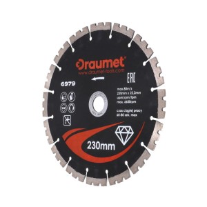 DRAUMET TARCZA DIAMENTOWA SEGMENTOWA LASER 230x22,23x2,2MM 6979