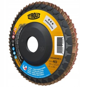 TYROLIT TARCZA ŚCIERNA LAMELKOWA 125x22 CA40+Q-B PREMIUM 2w1 CERABOND