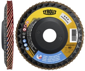 TYROLIT TARCZA ŚCIERNA LAMELKOWA 125x22 CA60+Q-B PREMIUM 2w1 CERABOND 34577063