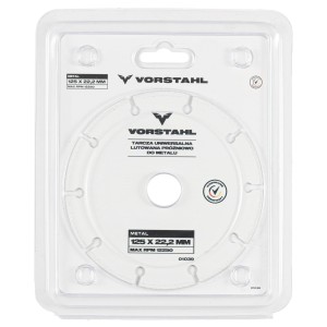 VORSTAHL TARCZA UNIWERSALNA DO METALU LUTOWANA PRÓŻNIOWO 125X1.4X22.2MM VACUUM BRAZED 01039