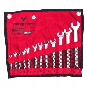 VORSTAHL ZESTAW KLUCZY PŁASKO-OCZKOWYCH CRV STEEL QUALITAT 6-22MM 12SZT 04414