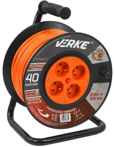 VERKE PRZEDŁUŻACZ NA BĘBNIE 3X1,5MM 40M V70011 – DARMOWA WYSYŁKA