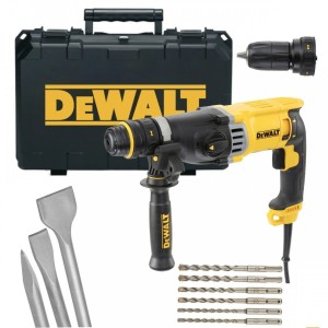 DEWALT MŁOTOWIERTARKA SDS PLUS Z WYMIENNYM UCHWYTEM 900W 3J KUFER OSPRZĘT D25144KP-QS – DARMOWA WYSYŁKA
