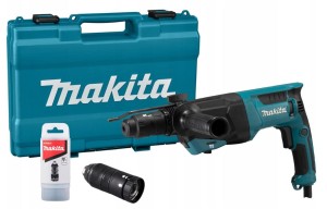 MAKITA MŁOTOWIERTARKA Z FUNKCJĄ KUCIA 800W SDS+ Z UCHWYTEM WYMIENNYM 3.0J WALIZKA HR2670FT – DARMOWA WYSYŁKA