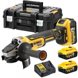 DEWALT SZLIFIERKA KĄTOWA 125MM 18V 3X5.0AH BRUSHLESS KUFER DCG405P3 – DARMOWA WYSYŁKA