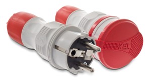 PLASTROL ZESTAW PRZYŁĄCZENIOWY EXTREM WTYCZKA WT-54 + GNIAZDO GN-54, SZARO-CZERWONY ZWG-54 W98005