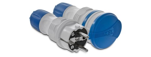 PLASTROL ZESTAW PRZYŁĄCZENIOWY EXTREM WTYCZKA WT-54 + GNIAZDO GN-54, SZARO-NIEBIESKI ZWG-54 W98006