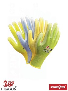 REIS ROZ. 8 RĘKAWICE OCHRONNE NYLONOWE POWLEKANE POLIURETANEM RPOLICOLOR