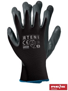 REIS ROZ. 7 RĘKAWICE OCHRONNE POLIESTROWE POWLEKANE NITRYLEM ORYGINALNE RTENI BS