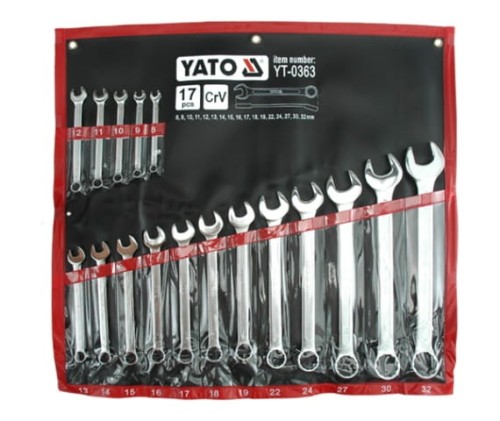 YATO KLUCZE PŁASKO-OCZKOWE 8-32MM 17 SZT. YT-0363