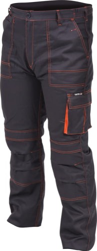 YATO ROZ. L/XL SPODNIE ROBOCZE GRANATOWE Z POMARAŃCZOWYMI WSTAWKAMI YT-80404
