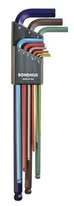 BONDHUS ZESTAW KLUCZY IMBUSOWYCH DŁUGICH COLORGUARD 1,5-10MM 9 CZ. 69699