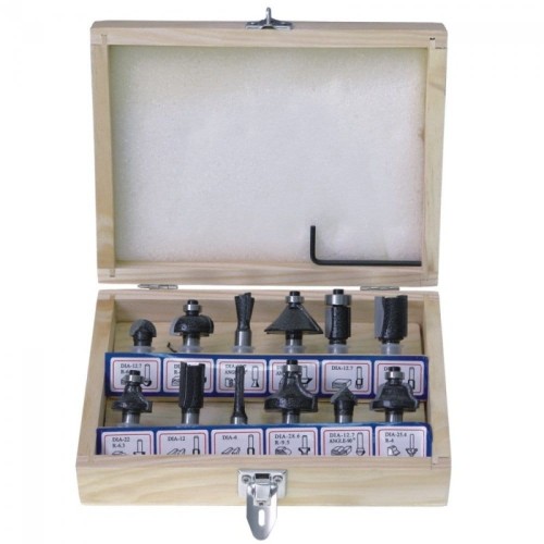 DEDRA ZESTAW FREZÓW KSZTAŁTOWYCH DO DREWNA 12 SZT. DED0780