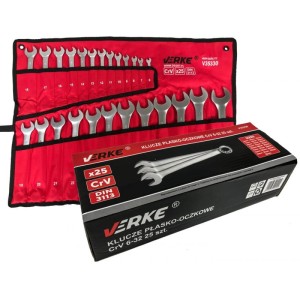 VERKE KLUCZE PŁASKO-OCZKOWE 6-32MM 25 SZT. V35330