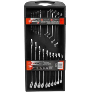 VERKE KLUCZE PŁASKIE, PŁASKO-OCZKOWE I WYGIĘTE 6-32MM 20SZT. V35338