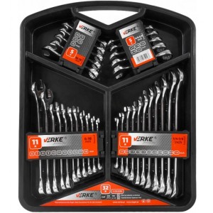 VERKE KLUCZE PŁASKO-OCZKOWE 6-19MM 32SZT. KASETA V35339