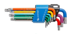 HOGERT KLUCZE TORX DŁUGIE KOLOROWE KPL. 9 SZT. HT1W817