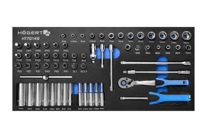 HOGERT ZESTAW NARZĘDZI Z GRZECHOTKĄ 1/4", 63 SZT. WKŁAD EVA HT7G148