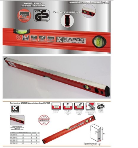 KAPRO POZIOMICA SPIRIT 40CM KA779-40-40