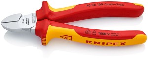 KNIPEX SZCZYPCE TNĄCE BOCZNE IZOLOWANE 1000V 160MM 7006160