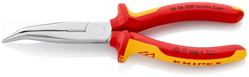 KNIPEX SZCZYPCE TNĄCE PÓŁOKRĄGŁE 40 STOPNI 200MM 2626200